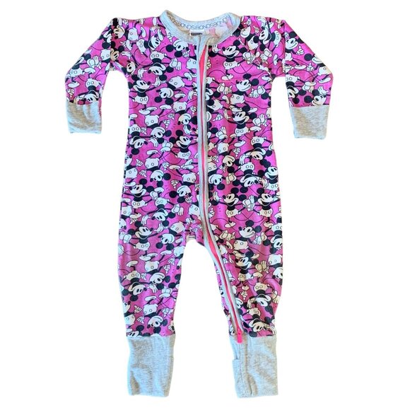 BONDS X DISNEY Mickey Mouse Wondersuit Girls 6-12 0 Zippy Onesie Romper Pajamas - Picture 1 of 8